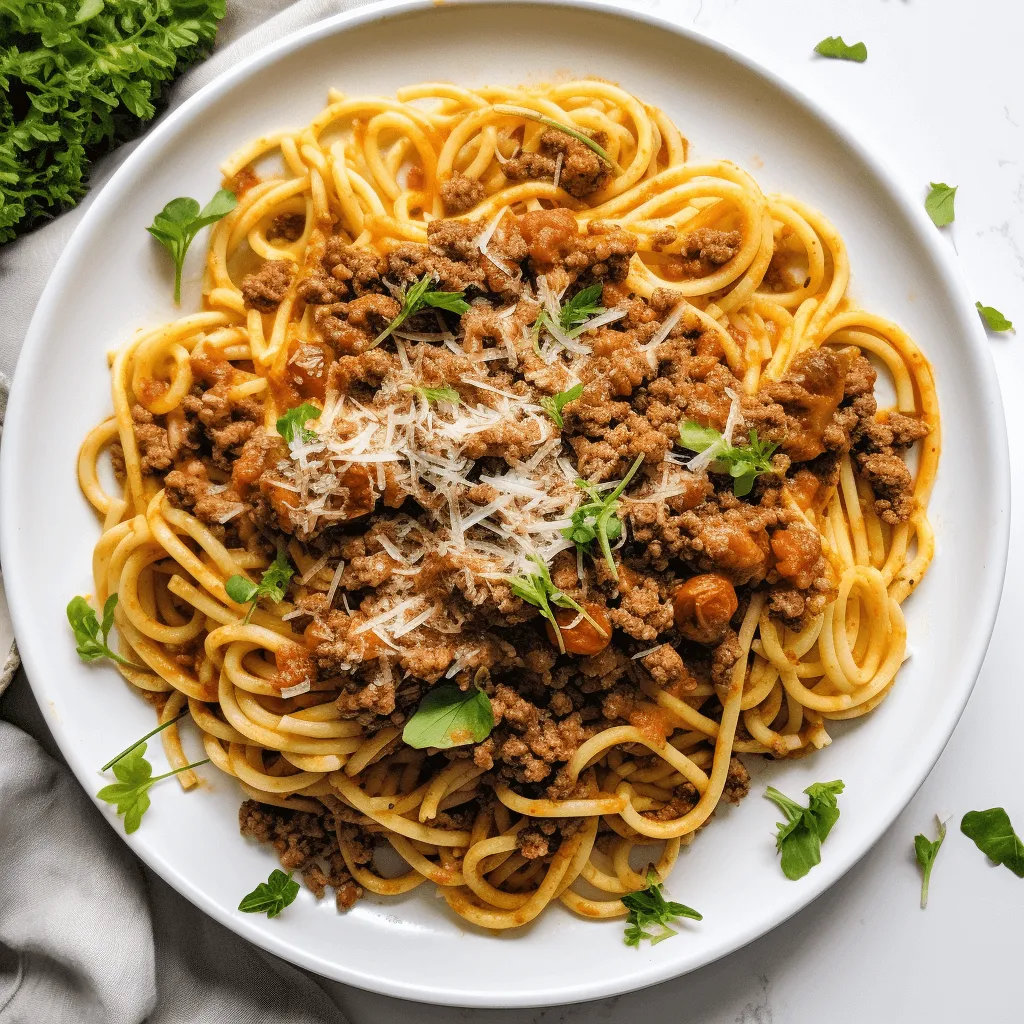 Pasta con carne molida